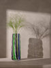Folk Vase 42 - Black/Blue/Green