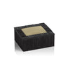 Ribbed Inlay & Brass Box - Black