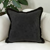 Happy Velvet Cushion - Black