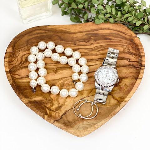 Olive Wood Heart Dish