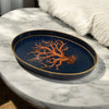Handpainted Iron Tray - Coral