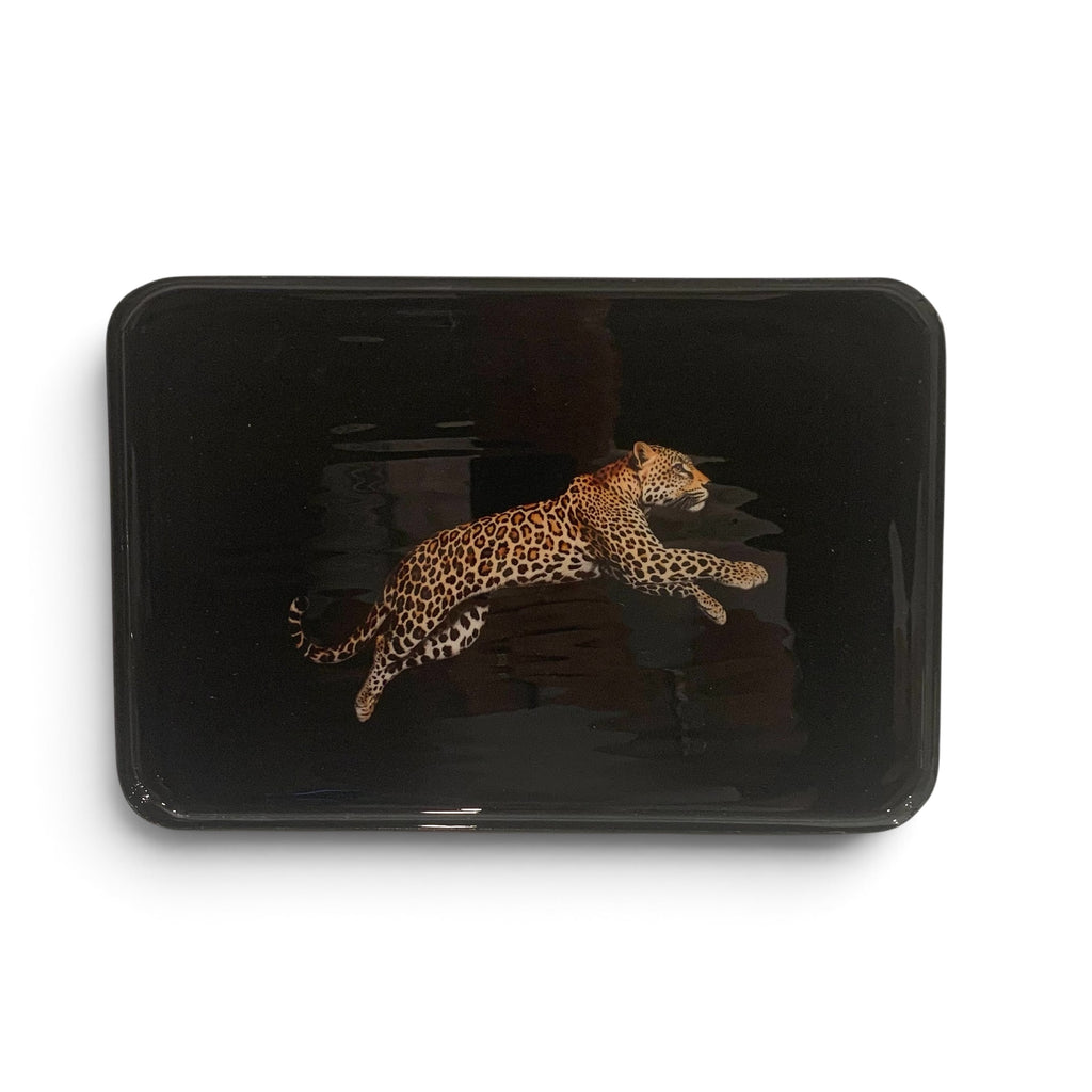 Lacquer Iron Tray - Leopard