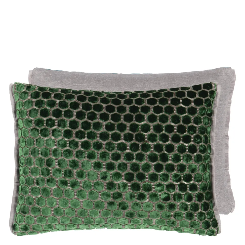 Jabot Velvet Cushion - Emerald