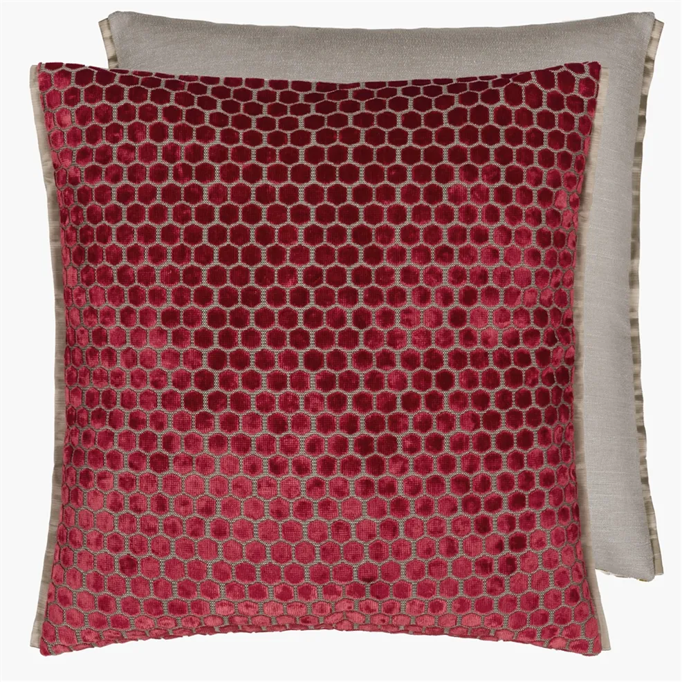 Jabot Velvet Cushion - Pimento
