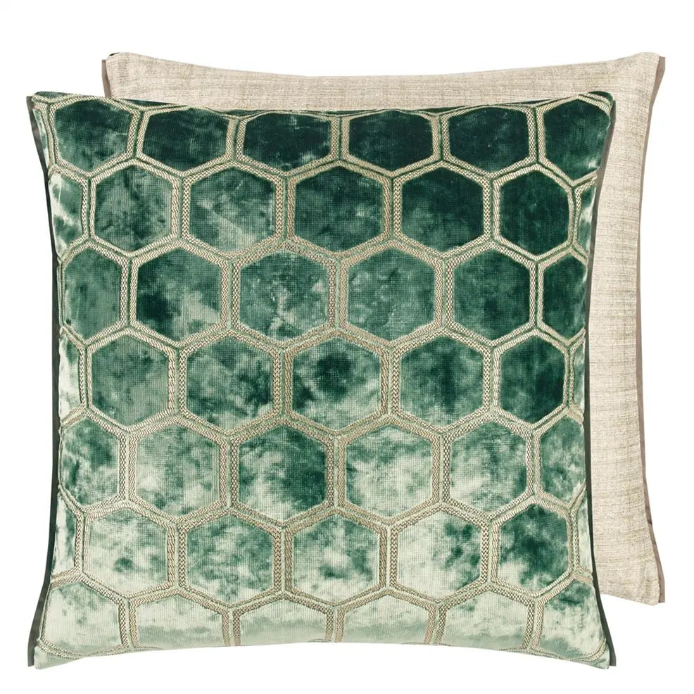 Manipur Velvet Cushion - Jade