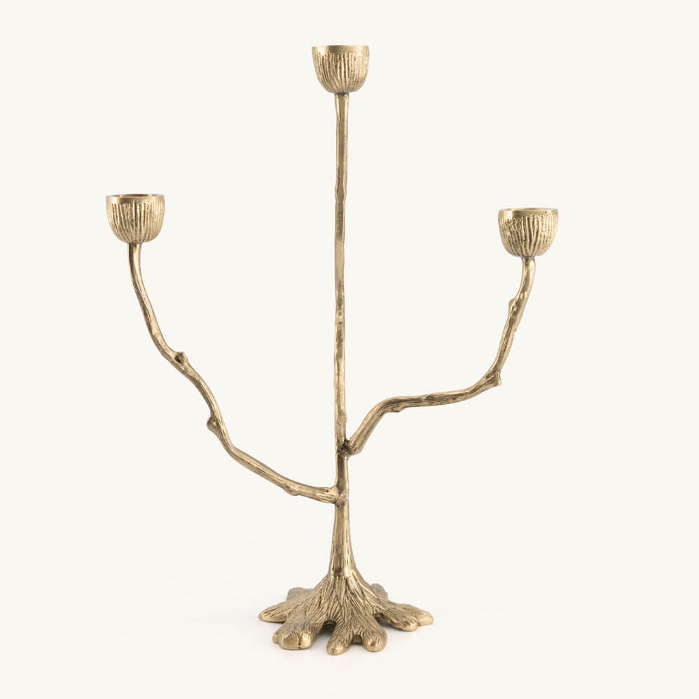 Misty Brass Candle Holder