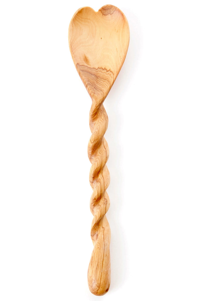 Olive Wood Spiral Handle Spoon