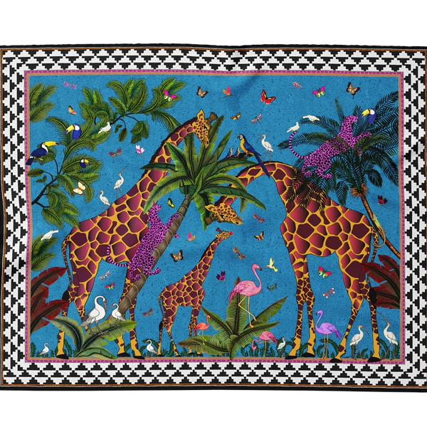 Giraffe Pareo / Scarf - Blue