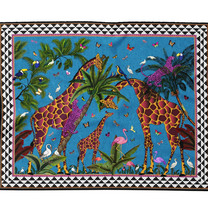 Giraffe Pareo / Scarf - Blue