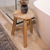 Salvaged Elm Wood Stool - Round