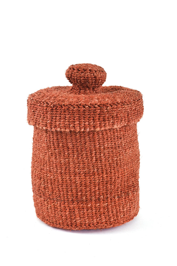 Rust Lidded Basket