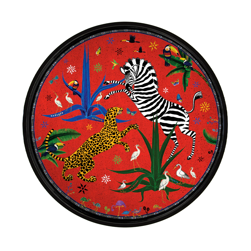 Ortigia Lacquer Tray - Jungle Red