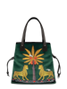Ortigia Velvet Tote Gattopardo - Green Jewel