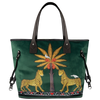 Ortigia Velvet Tote Gattopardo - Green Jewel