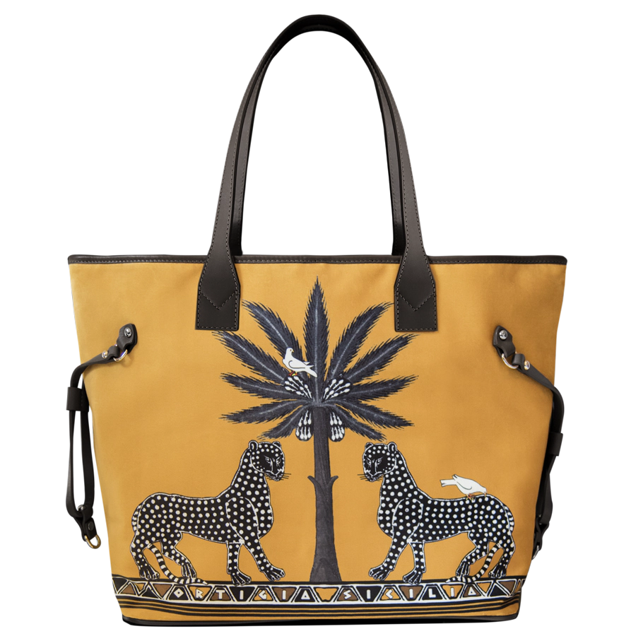 Ortigia Velvet Tote Gattopardo - Sahara