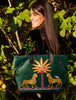 Ortigia Velvet Tote Gattopardo - Green Jewel