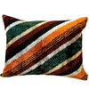 Silk Velvet Cushion N. 607 - Green + Orange
