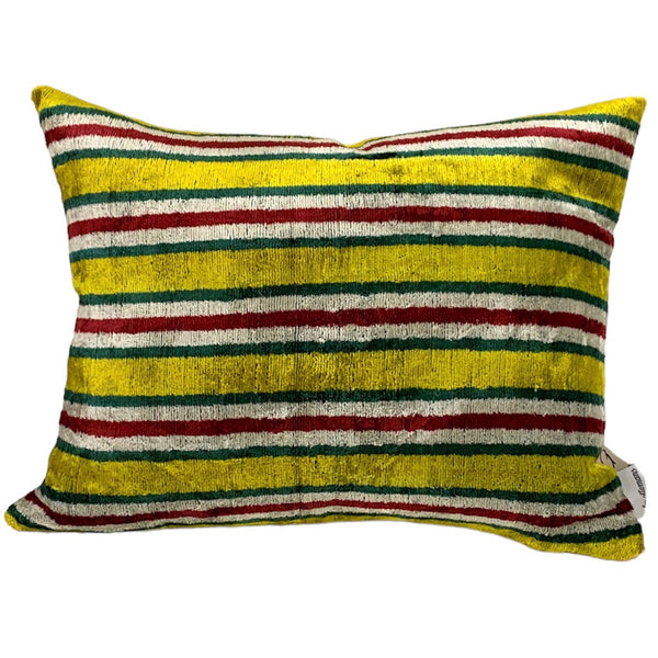 Silk Velvet Cushion N. 673 - Yellow Stripe