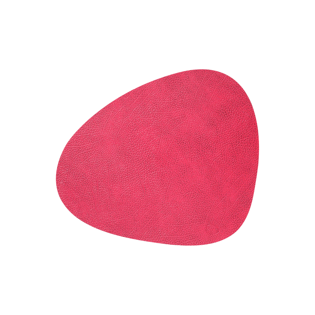 Curve Leather Placemats - Raspberry