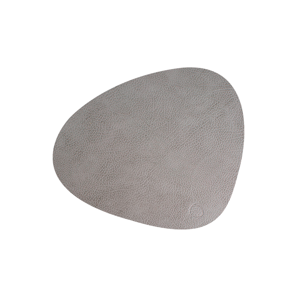 Curve Leather Placemats - Light Grey