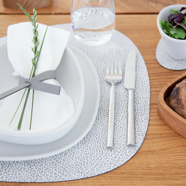 Curve Leather Placemats - White