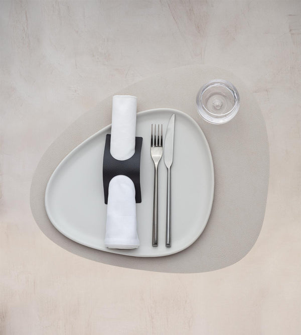 Curve Leather Placemats - Serene Cream