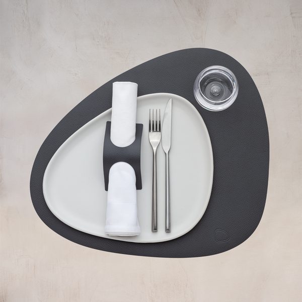 Curve Leather Placemats - Serene Anthracite