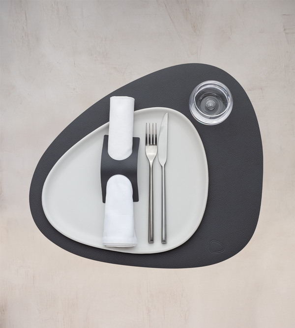 Curve Leather Placemats - Serene Dark Grey