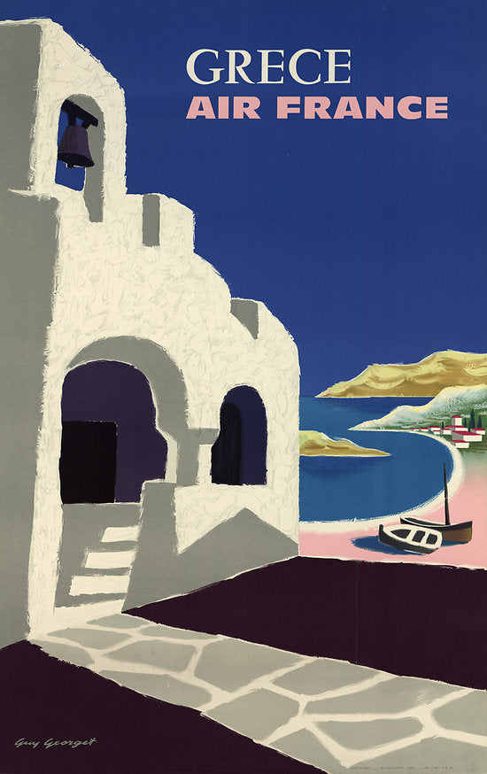 greece air france travel poster