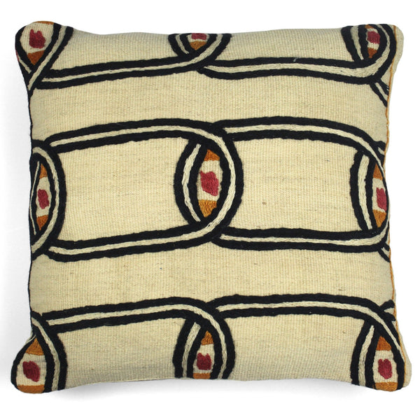 Les-Ottomans x Browns Tiger-embroidered velvet cushion - Black