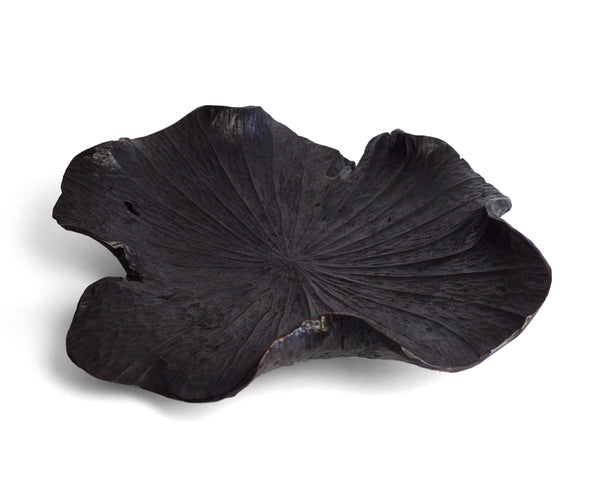 Black Lotus Leaf Organic Teak Wood Bowl Platter | Craft District Bali
