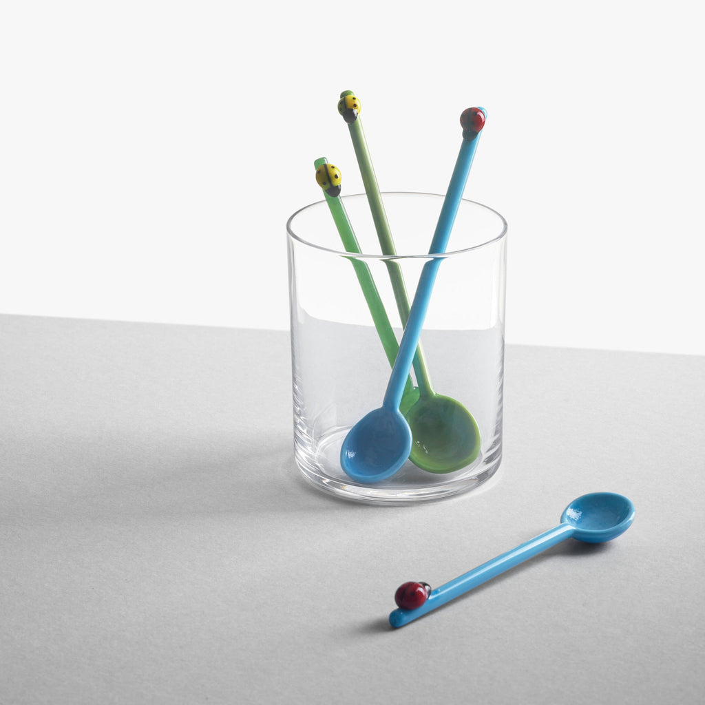 LadyBug Glass Spoon Set of 2