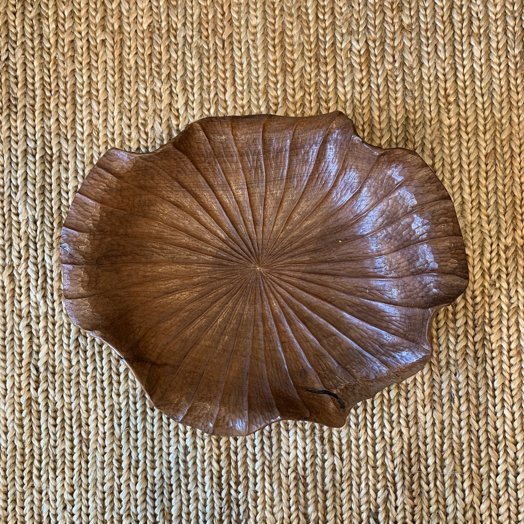 Lotus Leaf Teak Centrepiece - Natural