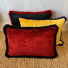 Silk Velvet Cushion - Black + Red SALE