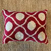 Silk Velvet Cushion N. 302 - Creme + Crimson