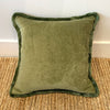 Happy Velvet Cushion - Pale Green