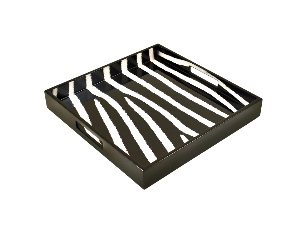 Zebra Lacquer Trays