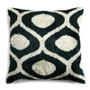 Silk Velvet Pillow Black & Creme | Les ottomans