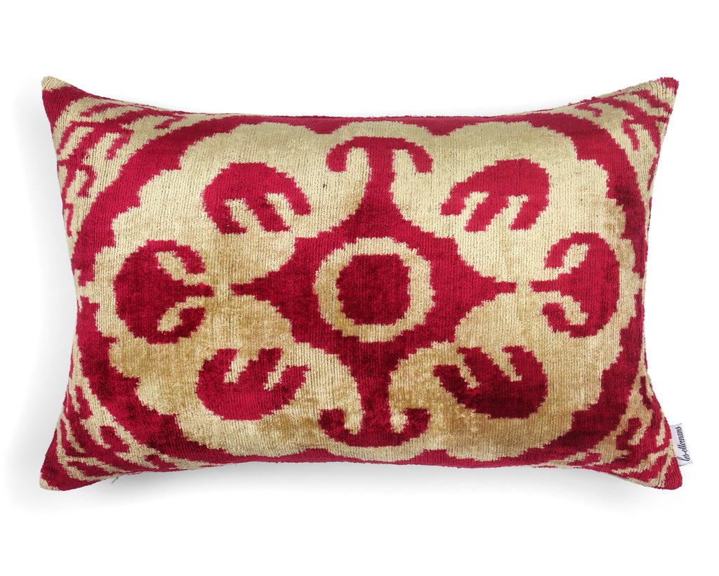 Silk Velvet Cushion N. 364 - Bronze/Red SALE