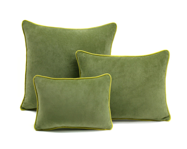 Pale Green Velvet Cushions | LO Decor