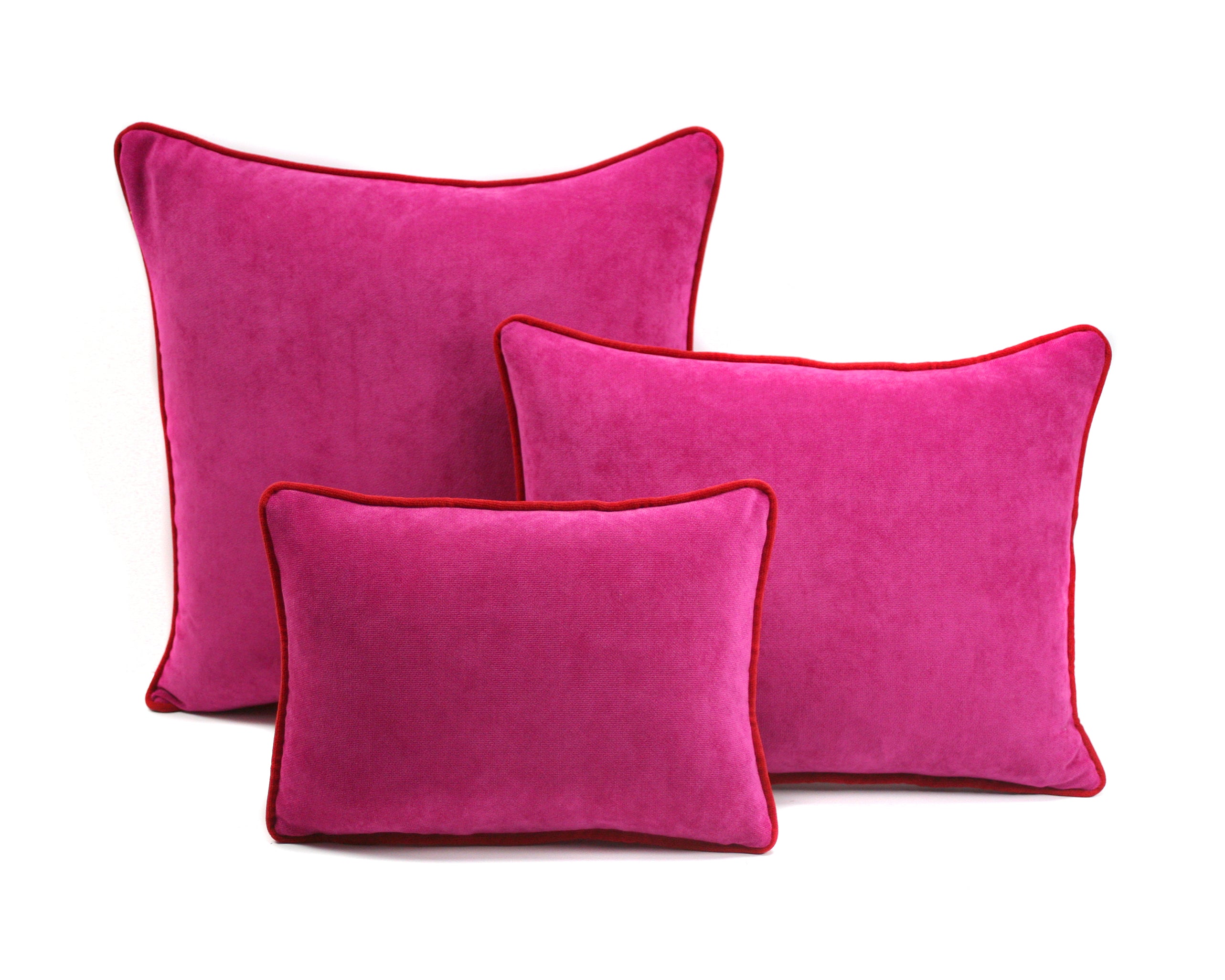Velvet Cushion Hot Pink Red SALE