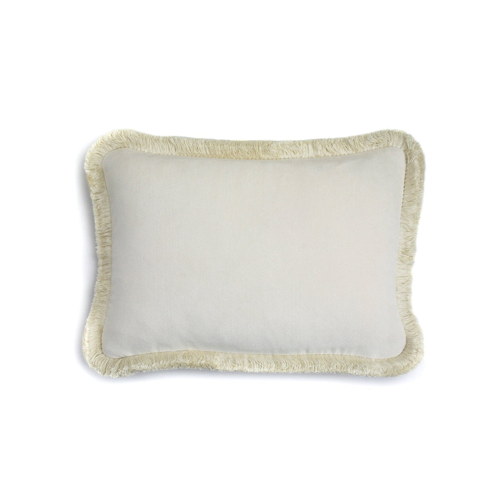 Happy Velvet Pillow Creme | LO Decor