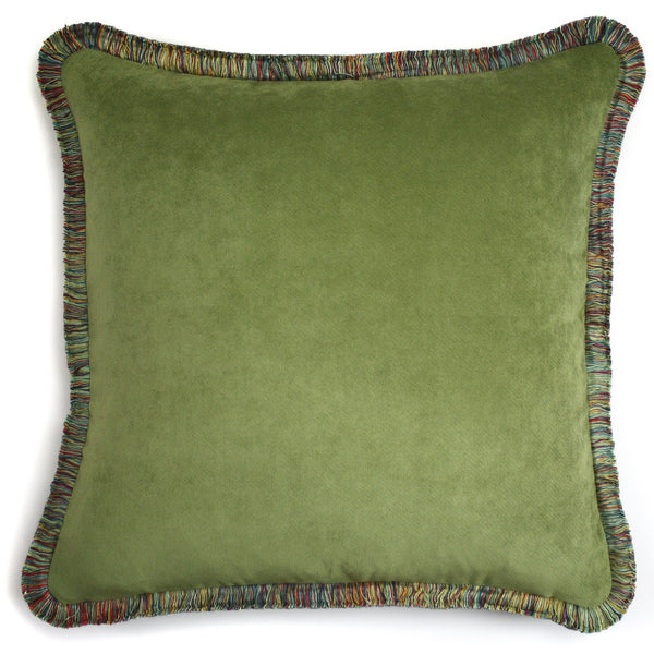 Happy Velvet Pillow Olive Green | LO Decor