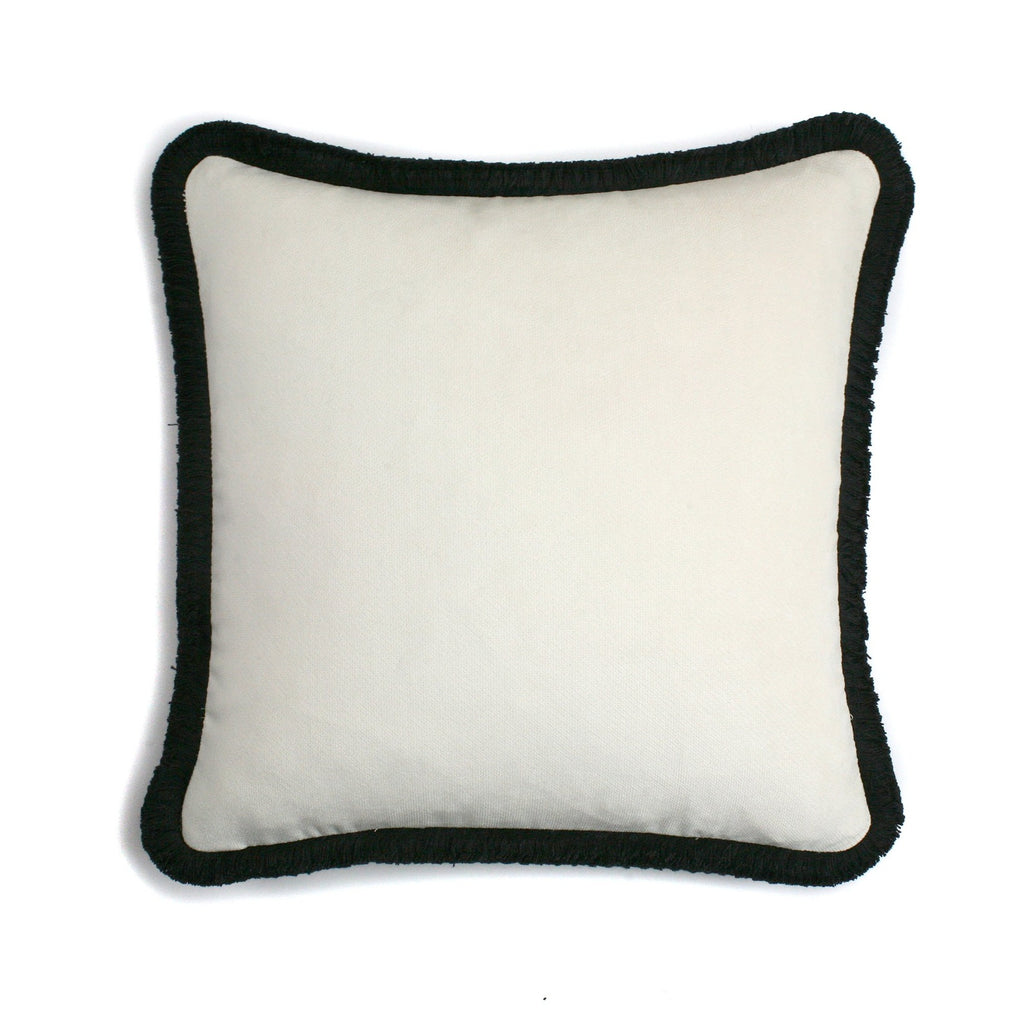 Happy Velvet Pillow White | LO Decor