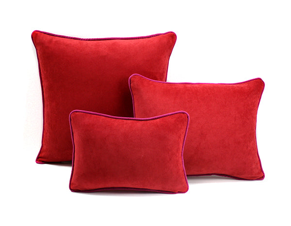 Frame Velvet Cushion Red/Fuscia | Lo Decor