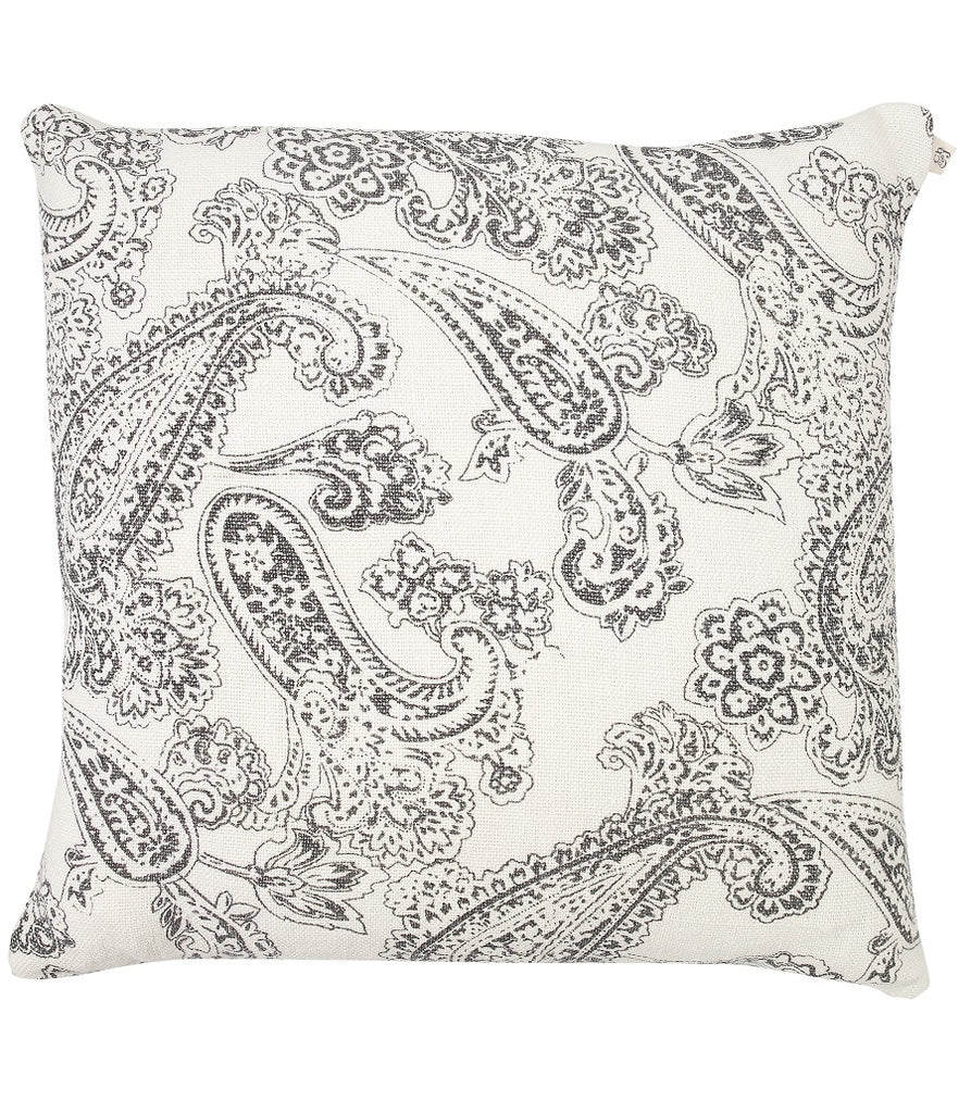 Chhatwal & Jonsson | Linen Paisley cushion white grey