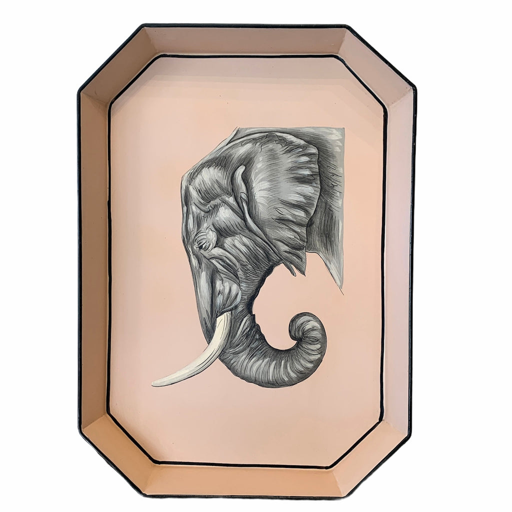 Handpainted Iron Tray - Elephant