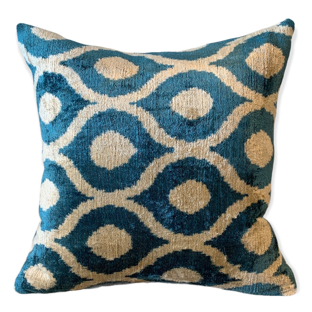 Silk Velvet Cushion N. E03 - Turquoise