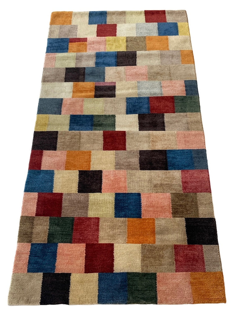 checkerboard tibetan rug at details by mr k