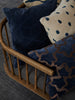 Tattersal Velvet Cushion - Sea Blue SALE